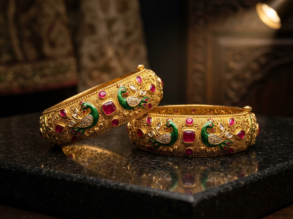 Royal Rajasthani Meenakari Kadas